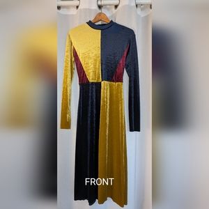 Zara tricolor velvet dress